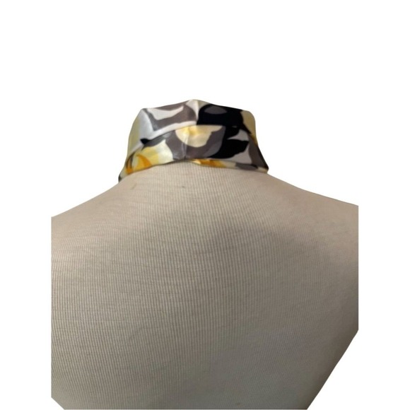 Women's‎ butter Yellow Floral Silk Scarf Spring Accessory 10x24 feminine preppy - Picture 5 of 7